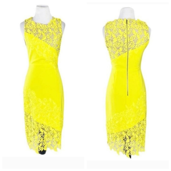 Alice + Olivia Margy Floral Guipure Lace Midi Dress Size 4 NWOT - Picture 8 of 16